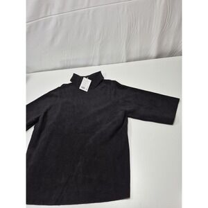 COS Sweater Women's Large Gray Collared 3/4 Sleeve Knit Raglan Pullover